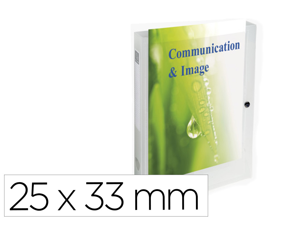 BOITE DE CLASSEMENT EXACOMPTA KREACOVER PERSONNALISABLE PP  FERMETURE PRESSION DOS 40 MM  25X33 CM COLORIS TRANSPARENT