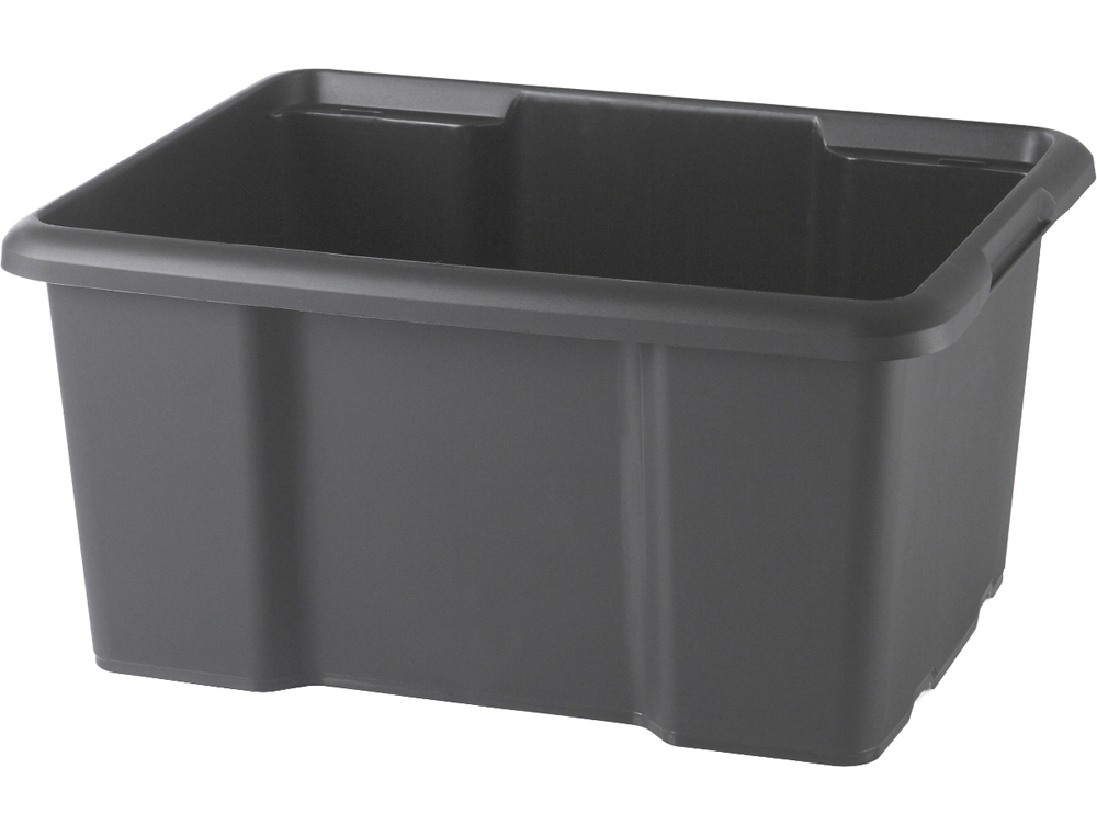 BAC DE RANGEMENT FAST RECYCLE EMPILABLE POIGNEES DE         MANUTENTION 47X36X23 CM 30L   NOIR