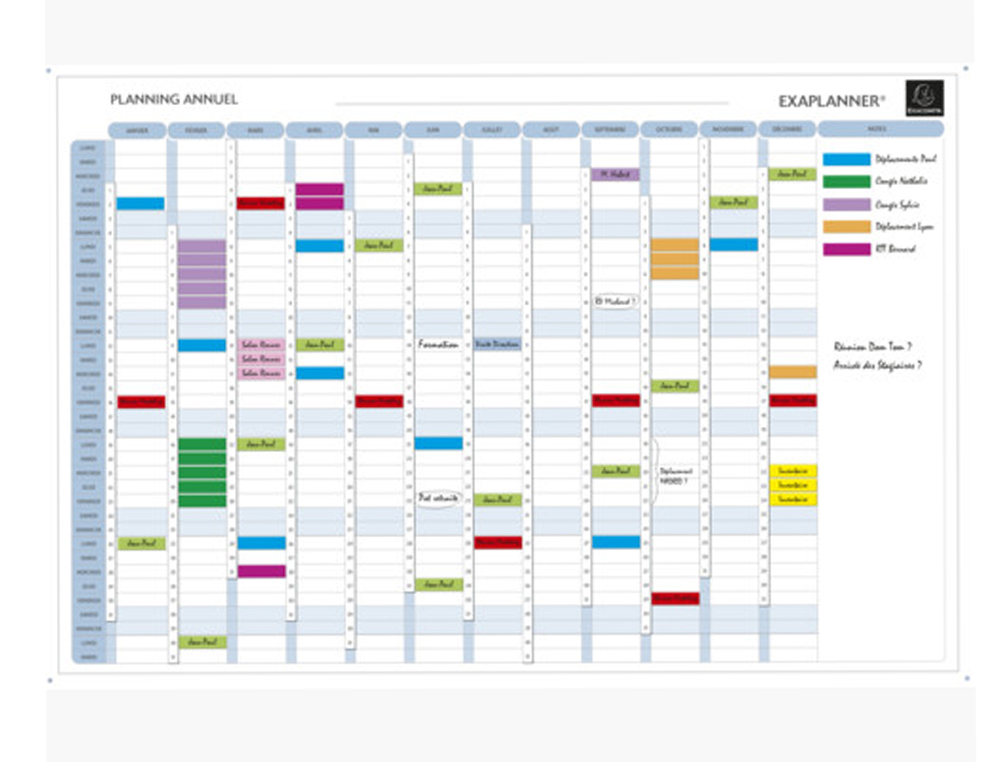 KIT PLANNING EXACOMPTA ANNUEL MAGNETIQUE EFFACABLE A SEC