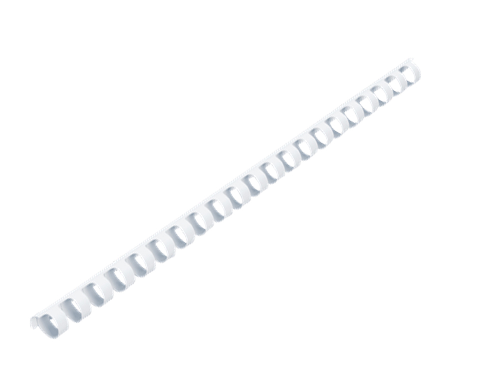 PEIGNES PLASTIQUE GBC POUR FORMAT A4 12MM 95 FEUILLES   COLORIS BLANC BOITE DE 100    UNITES