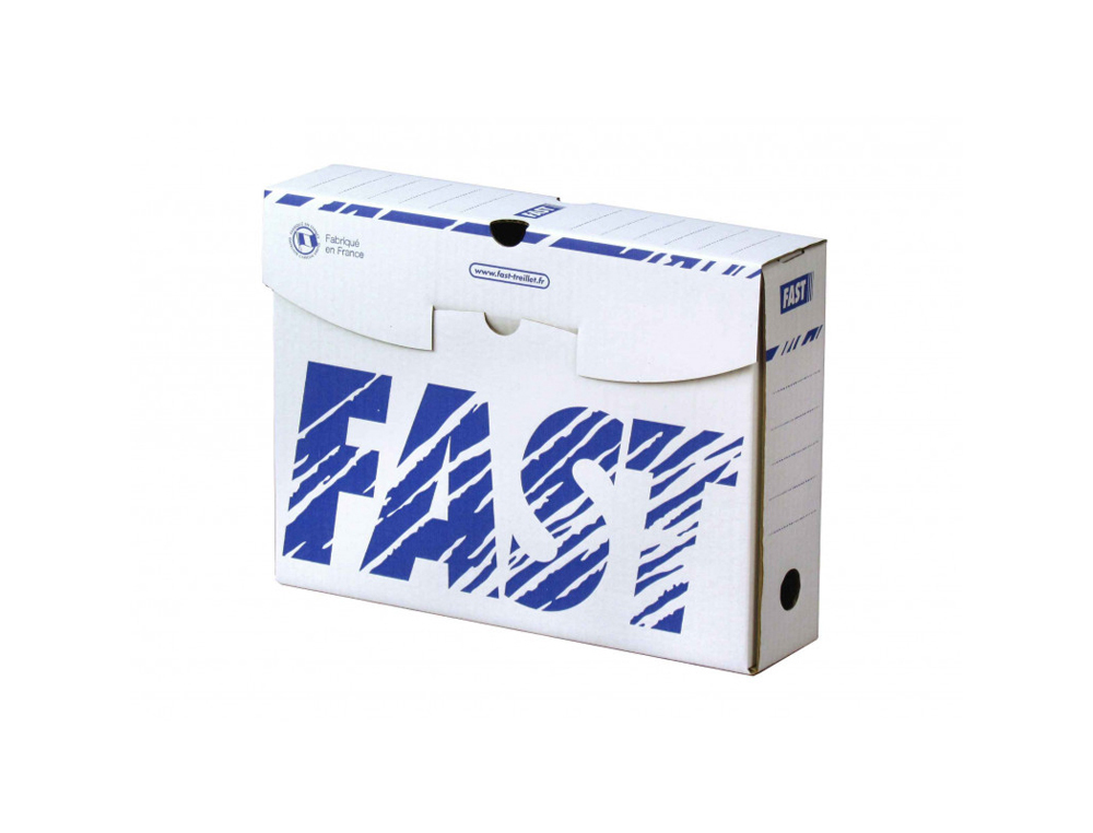BOITE ARCHIVES FAST BASIC DIM. 33X25CM DOS 80MM COLORIS BLANC LOT 10 UNITES