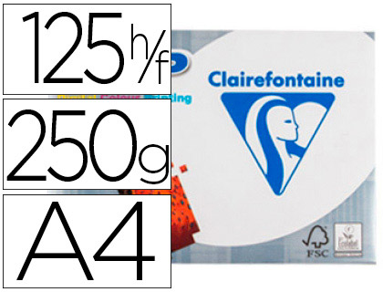 PAPIER CLAIREFONTAINE MULTIFONCTION LASER COULEUR DCP A4 250G/M2 BLANC SATIN PARFAITE OPACIT 125 FEUILLES