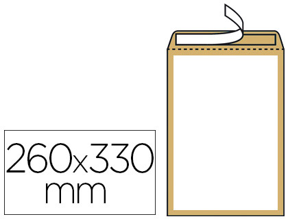 POCHETTE GPV DOS CARTON 500G KRAFT BLOND 120G ANTI-PLI 24 260X330MM BOTE 100 UNITS