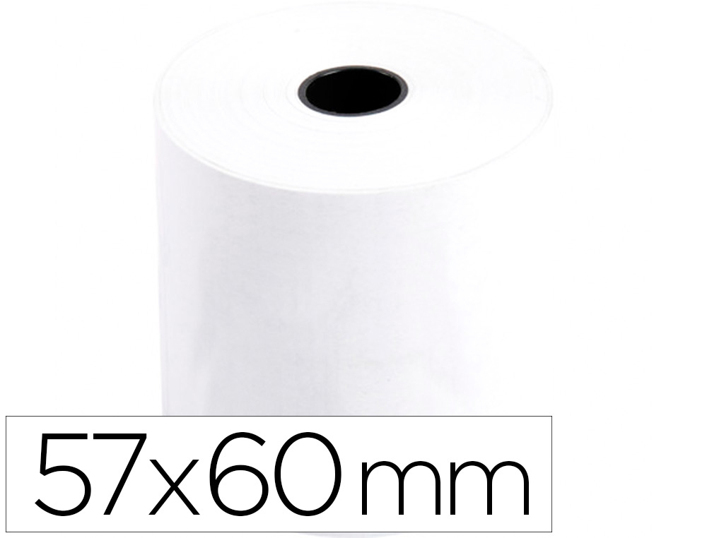 BOBINE THERMIQUE Q-CONNECT 57MM LARGEUR X 60MM DIAMETRE  55GR SANS BISPHENOL A