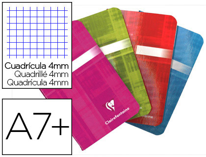 CARNET PIQU CLAIREFONTAINE PAPIER VLIN VELOUT COUVERTURE PELLICULE LAVABLE 7,5X12CM 48 PAGES 90G 4X4MM