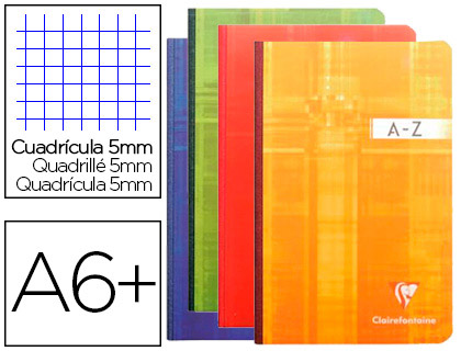 RPERTOIRE CLAIREFONTAINE BROCHURE SOUPLE PAPIER VLIN VELOUT COUVERTURE LAVABLE 110X170MM 192 PAGES 90G 5X5MM