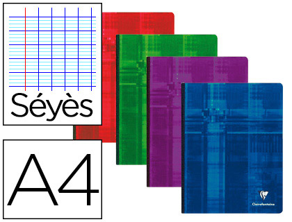 CAHIER BROCH CLAIREFONTAINE PAPIER VLIN VELOUT COUVERTURE SOUPLE PELLICULE A4 21X29,7CM 192 PAGES 90G SYS