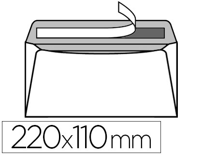 BLOC ENVELOPPE PRCASE GPV DTACHABLE ADHSIVE VLIN BLANC 90G DL 110X220MM FOND GRIS BLOC 50 UNITS