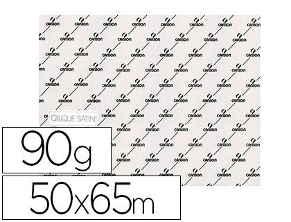 PAPIER CALQUE CANSON SATIN TRS TRANSPARENT RSISTANT GRATTAGE ARRACHAGE 90/95G 50X65CM FEUILLE