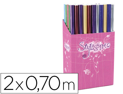 PAPIER CADEAU STYLISSIMO ROULEAU 2X0.70M MTAL MAT ET BRILLANT ASSORTIMENT