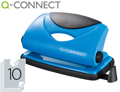 PERFORATEUR Q-CONNECT CAPACIT PERFORATION 10F 2 TROUS COLORIS BLEU 117X105MM