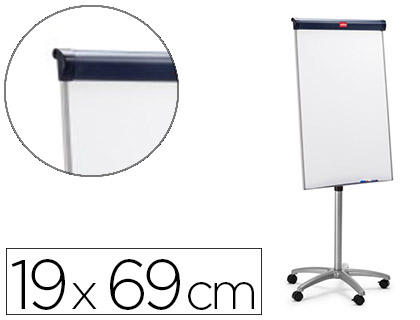 CHEVALET CONFRENCE NOBO BARRACUDA MOBILE SURFACE MAGNTIQUE ACIER TABLEAU EFFAABLE 70X100CM 5 ROULETTES
