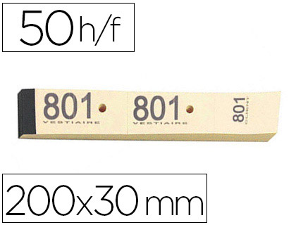 BLOC VESTIAIRE PIQU ELVE 3 COUPONS PERFORS DTACHABLES NUMROTS 1/1000 30X200MM 50 FEUILLETS COLORIS JAUNE