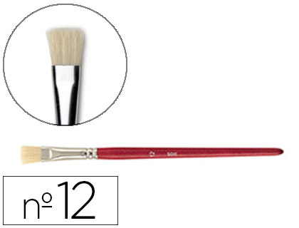 BROSSE PLATE PINSELFABRIK SOIE DE PORC N12 VIROLE FER BLANC NICKEL LOT 10 UNITS