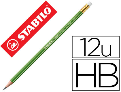 CRAYON GRAPHITE STABILO GREENGRAPH HEXAGONAL BOIS FSC VERNIS MAT MINE ULTRA RSISTANTE HB BOUT GOMME