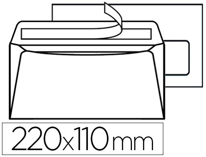 ENVELOPPE GPV GREEN DL 110X220MM 75G ADHSIVE FENTRE 45X100MM COLORIS BLANC BOTE 500 UNITS