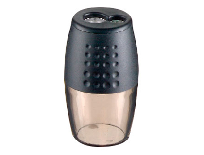 TAILLE-CRAYON JPC CORPS PLASTIQUE INTRIEUR MTAL RSERVOIR 2 USAGES COLORIS FUM