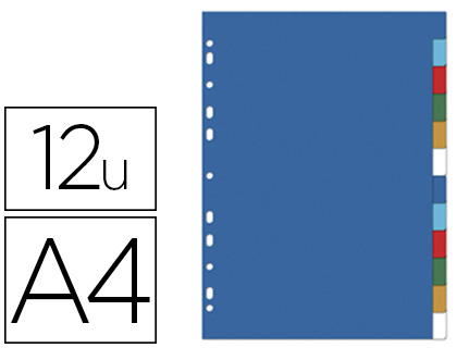 INTERCALAIRE ELBA POLYPROPYLNE 13/100E 12 POSITIONS A4 210X297MM