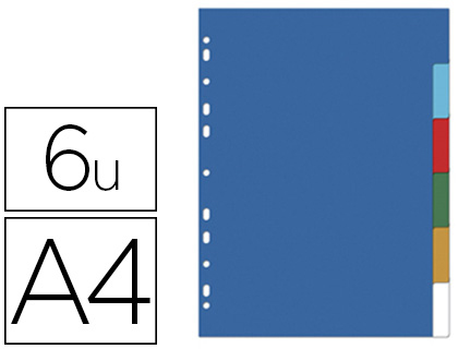 INTERCALAIRE OXFORD POLYPROPYLNE 12/100E 6 POSITIONS A4 210X297MM