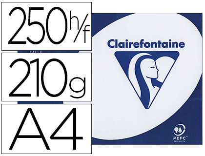PAPIER CLAIREFONTAINE CLAIRALFA EXTRA BLANC A4 210G/M2 BLANCHEUR 170 OPACIT 93 RIGIDIT 135 TOUCHER SATIN 250 FEUILLES