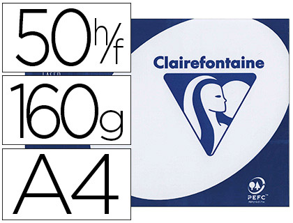 PAPIER CLAIREFONTAINE CLAIRALFA EXTRA BLANC A4 160G/M2 BLANCHEUR 170 OPACIT 93 RIGIDIT 135 TOUCHER SATIN 50 FEUILLES