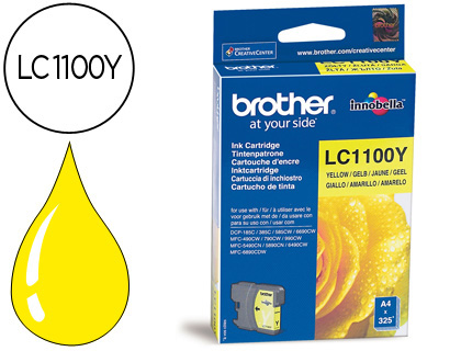 CARTOUCHE BROTHER JET D'ENCRE LC1100Y COULEUR JAUNE 325P