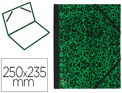 CARTON  DESSIN CANSON PAPIER MARBR VERT 90G DOS KOVERIL NOIR FERMETURE LASTIQUE 250X325MM