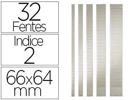 BANDE PLANNING NOBO MTAL FICHE INDICE 2 32 FENTES ADAPTE CARTE T CAPACIT 32 CARTES FORMAT 66X6,4CM COLORIS GRIS