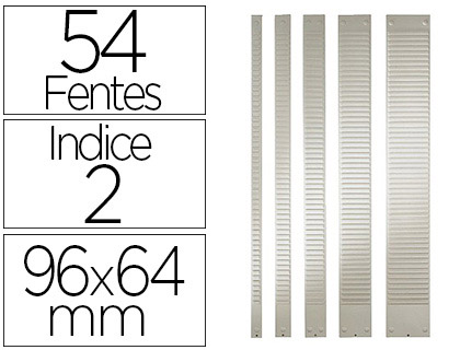 BANDE PLANNING NOBO MTAL FICHE INDICE 2 54 FENTES ADAPTE CARTE T CAPACIT 54 CARTES FORMAT 96X6,4CM COLORIS GRIS