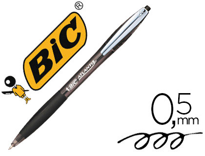 STYLO-BILLE BIC ATLANTIS PREMIUM SOFT CRITURE MOYENNE 0.5MM RTRACTABLE ENCRE EXTRA DOUCE COLORIS NOIR