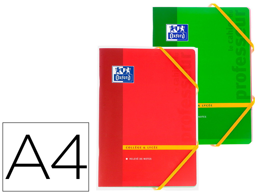 CAHIER PROFESSEUR OXFORD PIQU COLLGE LYCE RELEV NOTES SUIVI COURS POCHETTE 3 RABATS A4 210X297MM 144 PAGES LOT 2U