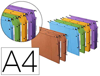 DOSSIER SUSPENDU L'OBLIQUE KRAFT 240G ARMOIRE ENTRAXE 330MM FOND 30 BARRETTES ACIER COLORIS ASSORTIS BOTE 25 UNITS