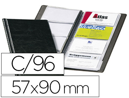 PORTE-CARTES DE VISITE DURABLE VISIFIX ASPECT CUIR 115X253MM CAPACIT 96 CARTES TRANSPARENTES SOUDES CARTES 57X90MM
