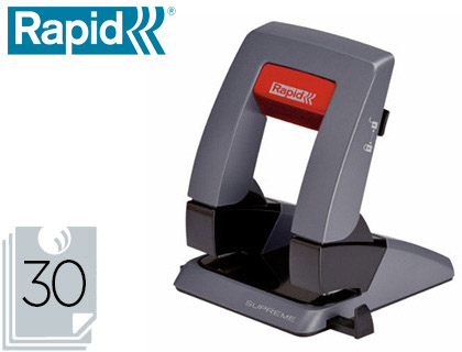 PERFORATEUR RAPID PRESS LESS SUPREME SP30 CAPACIT PERFORATION 30F 2 TROUS COLORIS NOIR 76X110X127MM