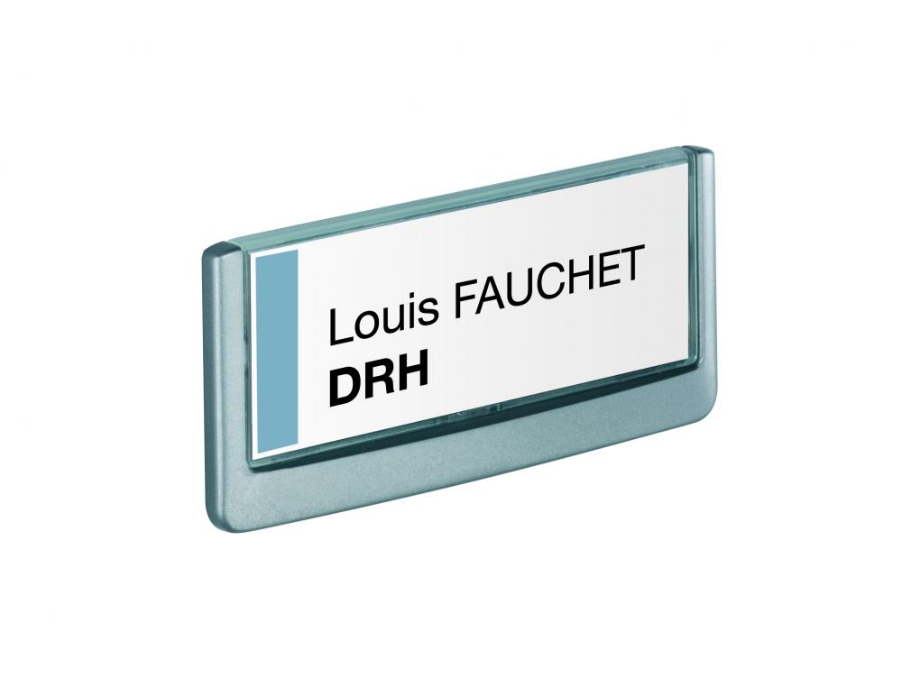PLAQUE MURALE DURABLE CLICK SIGN FORMAT TITRE CADRE PROFIL PLASTIQUE HAUTE QUALIT 14,9X5,2CM COLORIS GRIS GRAPHITE