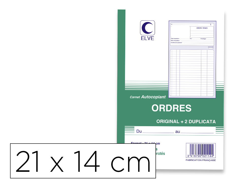 CARNET D'ORDRES LEBON VERNAY 14X21CM NCR 50 TRIPLIS
