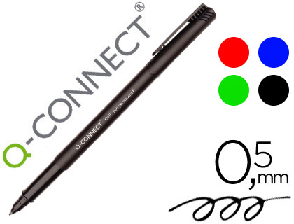 STYLO-FEUTRE Q-CONNECT PERMANENT POINTE FINE MULTI-SUPPORTS CD/DVD PLASTIQUE COULEUR NOIR POCHETTE 4 UNITS