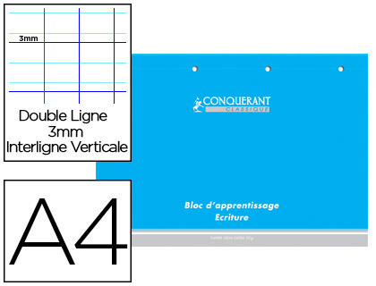 BLOC CONQURANT A4 CLASSIQUE APPRENTISSAGE CRITURE RGLURE MATERNELLE 210X297MM 160 PAGES 90G
