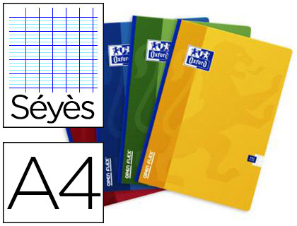 CAHIER BROCH OXFORD OPENFLEX COUVERTURE POLYPROPYLNE A4 21X29,7CM 192 PAGES 90G SYS COLORIS ASSORTIS