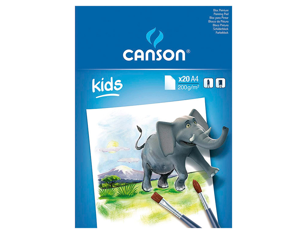 BLOC PEINTURE CANSON PAPIER DESSIN SPCIAL GOUACHE RSISTANT EAU 200G A4 210X297MM PAQUET 20F