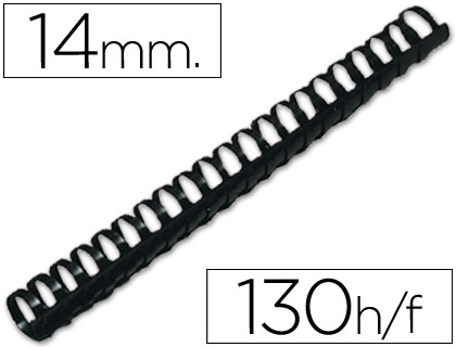 ANNEAU PLASTIQUE  RELIER Q-CONNECT CAPACIT 100F 14MM DIAMTRE COLORIS NOIR BOTE 100 UNITS