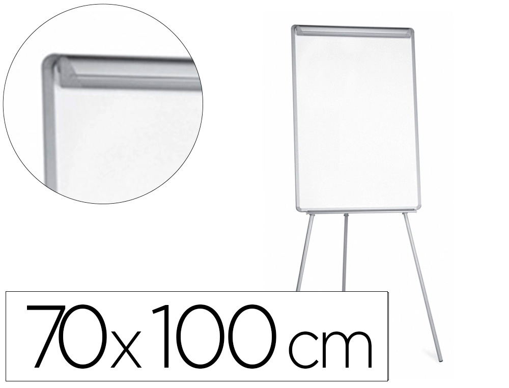 CHEVALET Q-CONNECT EXTENSIONS LATRALES SURFACE MLAMINE EFFAABLE 70X100CM CADRE ALUMINIUM AUGET PORTE-MARQUEURS