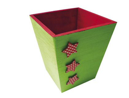 CACHE-POT EN BOIS  DCORER 11.5X10 X10CM