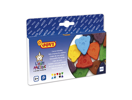 CRAYON CIRE JOVI L'OURS MAGIQUE TRIANGULAIRE ERGONOMIQUE FORME TTE OURS POT 30 UNITS