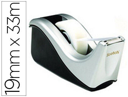 DVIDOIR SCOTCH OFFICE C60 SYSTME MANDRIN AMOVIBLE RECHARGE FACILEMENT RUBAN ADHSIF 19MMX33M NOIR/ARGENT