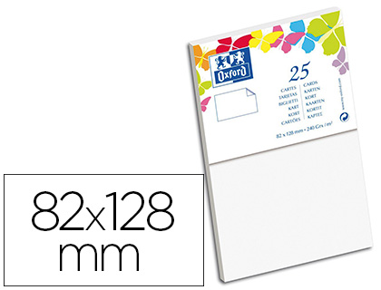CARTE OXFORD VLIN 82X128MM 240G COLORIS BLANC TUI 25 UNITS