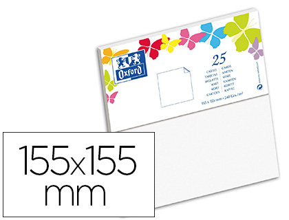 CARTE OXFORD VLIN 155X155MM 240G COLORIS BLANC TUI 25 UNITS