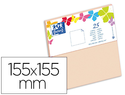 CARTE OXFORD VLIN 155X155MM 240G COLORIS VANILLE TUI 25 UNITS