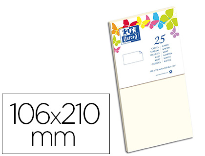 CARTE OXFORD VLIN 106X210MM 240G COLORIS VANILLE TUI 25 UNITS