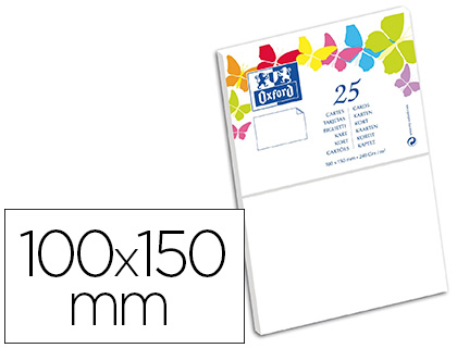 CARTE OXFORD VLIN 100X150MM 240G COLORIS BLANC TUI 25 UNITS
